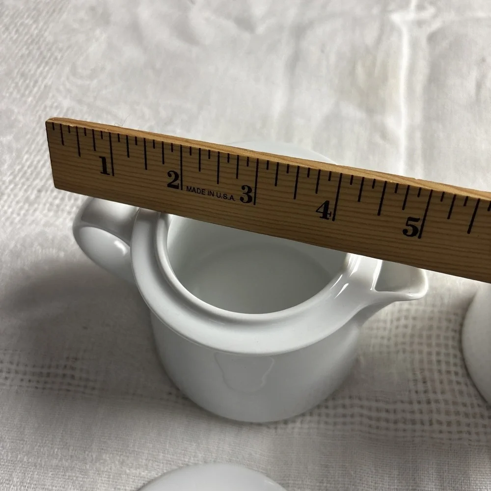 Dansk Cafe Blanc Creamer & Sugar Bowl w/ Lids Bright White Porcelain‎ NWOT